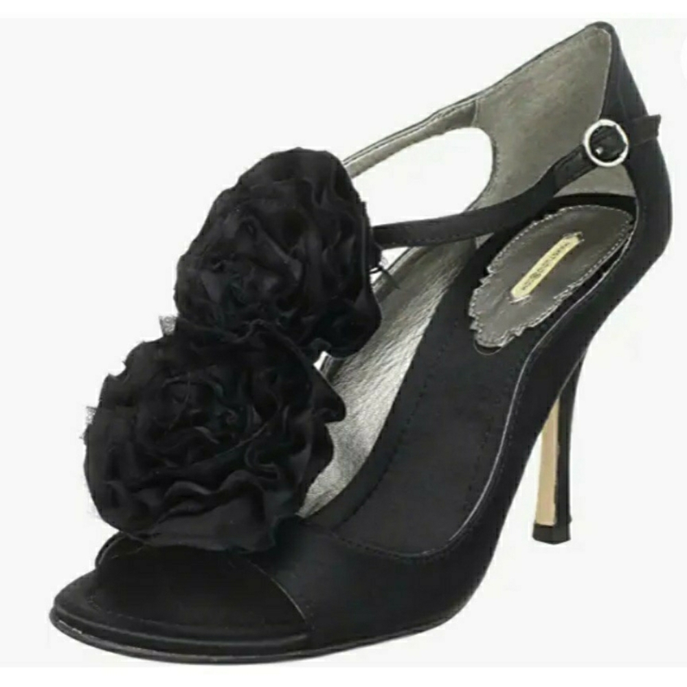 Max Studio Silvia Satin Chiffon Heels
